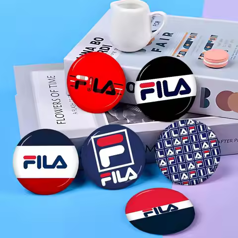 Fashion Trend Brand FILA 32/44/58mm Handmade Pin Round Snap-in Brooches For Backpack Cothes Accessor