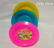 1 LUSIN PIRING MAKAN PLASTIK /PIRING PLASTIK CRISTAL UKURAN 9" DIAMETER 22CM