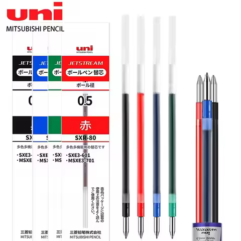 6/12pcs Japan UNI JETSTREAM Ballpoint Pen Refill SXR-80 -0.5/0.7mm for Multifunctional Pen School Su
