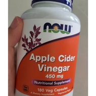 NOW Foods Apple Cider Vinegar 450mg – 180 Veg Capsules (Dietary Supplement)