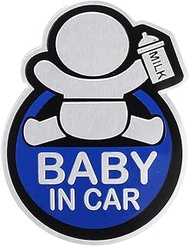 Careflection 3D Badge Emblem for Baby in Car Blue - : 8Cm X 11Cm Self-Adhesive Non-Rusting Sticker Plated Decal Fender Logo Waterproof Monogram for All Auto Mobiles, Vehicles, Cars, Bikes,Laptop, Wal