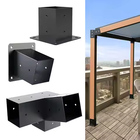 1pc Slanted Roof Pergola Brackets Wall Mount With Hardware For 4x4 Inch Porch Gazebo For Pergola Rai