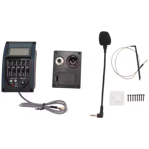 5 Bands Acoustic Guitar Pickup EQ Preamp LCD Tuner Equalizer with Mic LC-5-AA85