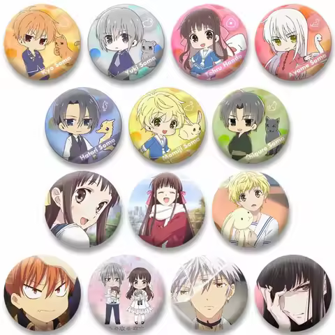 Cartoon Anime Fruits Basket Enamel Brooch Pretty Girl Badge on Backpack Clothing Hat Accessories Jew