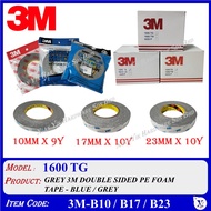 3M-B10 (10mm) / 3M-B17 (17mm) / 3M-B23 (23mm) GREY 3M 10Y DOUBLE SIDED PE FOAM TAPE - BLUE / GREY