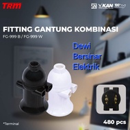 Black Combination Hanging Fitting E27 SNI Thick Body Indonesian Product - Combination Hanging Fittin