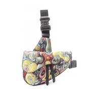 【二手】Dior 腰包/斜挎包Christian Dior 克里斯汀·迪奧 × Kenny Scharf 馬鞍包 多色帆布皮革 DIOR × Kenny Scharf 馬鞍斜挎包
