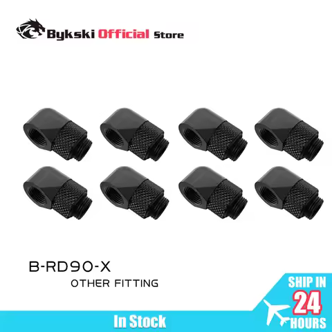 BYKSKI 4/6/8pcs 90 Degree Rotary Fittings Adapter Rotating 90 Degrees Water Cooling Adaptors G1/4'' 