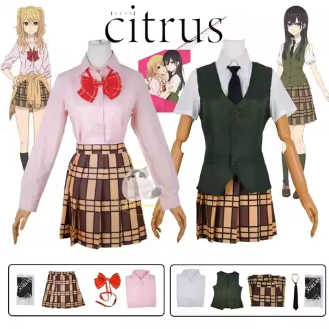 Anime Citrus Cosplay Aihara Yuzu Aihara Mei Cosplay Costume School Uniform Skirt Suit Wig Woman Hall