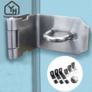 YELGIRLB 90 Degree Lock Catch, Household 90 Degrees Padlock Clasp,  Burglar-proof Stainless Steel Ha