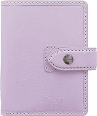 Filofax Malden Organizer, Pocket Size, Orchid - Tactile, Full Grain Buffalo Leather, Six Rings, with Cotton Cream Week-to-View Calendar Diary, Multilingual, 2024 (C025867-24)