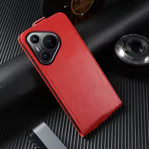 Vertical Premium Leather Flip Case For Huawei Pura 90 Pro Max P90Pro Y7A Y8P Y6P Pura 80 Ultra P80 P