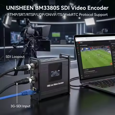 UNISHEEN SDI 1080p Live Stream to IP Broadcast IPTV WebRTC RTMP RTSP SRT UDP H.265 H.264 Onvif Multi