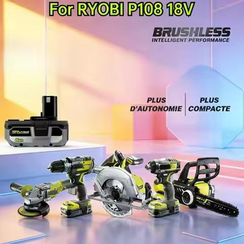 RYOBI 18V High-Performance Li-ion Battery Genuine P104 P107 P108 RB18L50 RB18L20 Rechargeable Power 