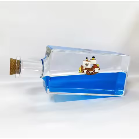 Liquid Ship Floating in Bottle Thousand Sunny Fluid Creative Drift Creative Bottle Living Room Decor