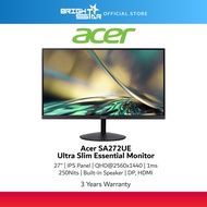 ACER Ultra Slim SA272UE Essential Monitor - 27"/IPS/QHD/100Hz/1ms/Speaker/DP,HDMI/3Y