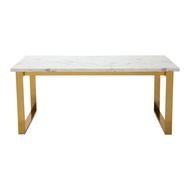 SB Design Square STONE GALLERY โต๊ะอาหารขาสแตนเลสท๊อปหิน รุ่น PLATZ สีขาว (180x90x75 ซม.)