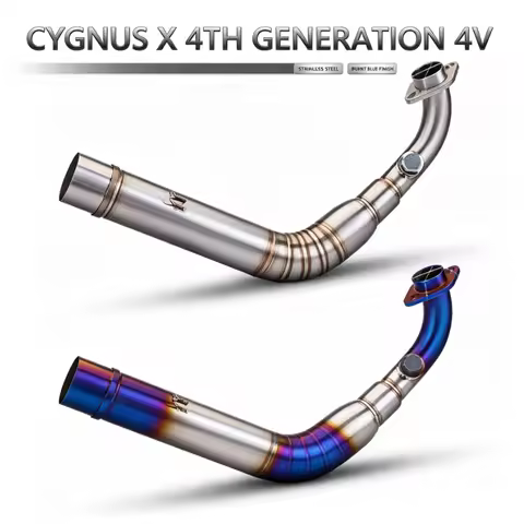 For CYGNUS 4V Motorcycle Exhaust Manifold Kit Sport Scooter Front Link Pipe Slip On Line 51MM Interf