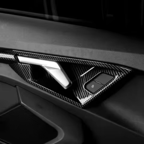 Car Accessories For Audi A3 8Y 2020-2024 Carbon Fiber Style Interior Door Handle Bowls Cover Trim 4p
