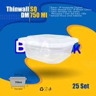 750ml RECTANGULAR THINWALL BOX (SQ) - FOOD CONTAINER LUNCH BOX - 25PCS