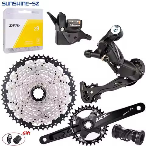 9 Speed MTB Groupset 1X9 Shifter Rear Derailleur 9S 42T 46T 50T Cassette 9V Flywheel 9V Chain Curren