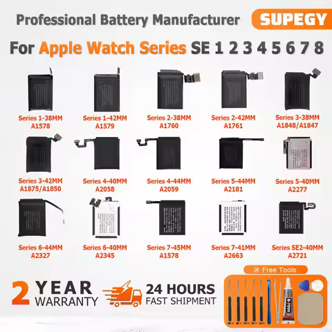 Battery For Apple Watch Series SE 1 2 3 4 5 6 7 8 Bateria For IWatch S1 S2 S3 LTE S4 S5 S6 S7 S8 38/