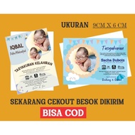 Baby AQIQAH STICKER/BABY AQIQAH GREETING CARD