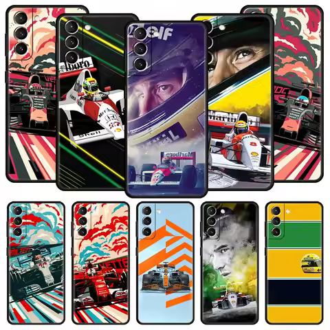Ayrton Senna F1 Phone Case For Samsung Galaxy S25 S24 S23 FE S22 Ultra S20 S21 5G S10 Plus S10E Soft