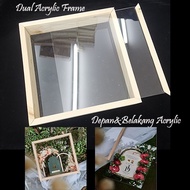 Frame Acrylic Duit Hantaran Kahwin / Frame duit mas kahwin/acrylic transparent/Dual acrylic 8x8 /9x9