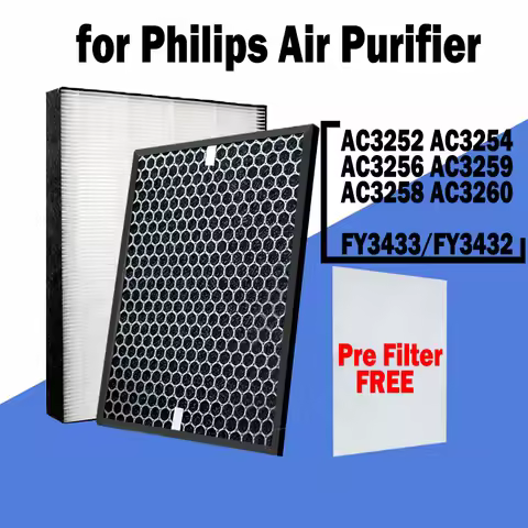 FY3432 FY3433 NanoProtect Replacement True HEPA Activated Carbon Filter for Philips Air Purifier AC3