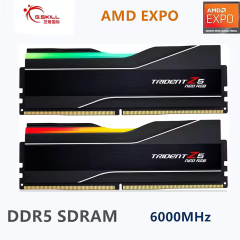 G.Skill DDR5 Trident Z5 NEO RGB Series (16GBx2 )/ (24GBx2)/(32GBx2)Ram 288-Pin SDRAM 6000MHz (AMD Ex