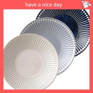 Minoru Pottery Mino Ware Albee 145 Plate Set (3 Colors: Gray, Navy, Beige)