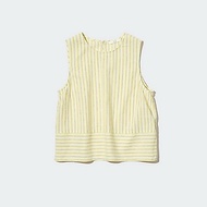 Uniqlo Linen Blend Sleeveless Shirt Cropped Style M