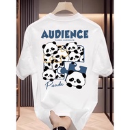 Men'S "Audience" Panda Puzzle Print T-Shirt - Soft , Casual Crew Neck, Short Sleeve, Summer Top with