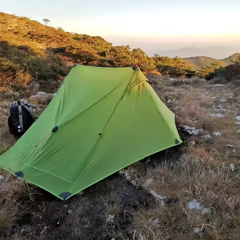 3FULGEAR Lanshan1 Ultralight Silicone-Coated Non-Pole Pyramid Shelter Weather-Resistant Hydrostatic1