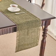 Green Woven Table Runner Vintage Wedding Decoration Coffee Table TV Cabinet Cover Table And Room Tab