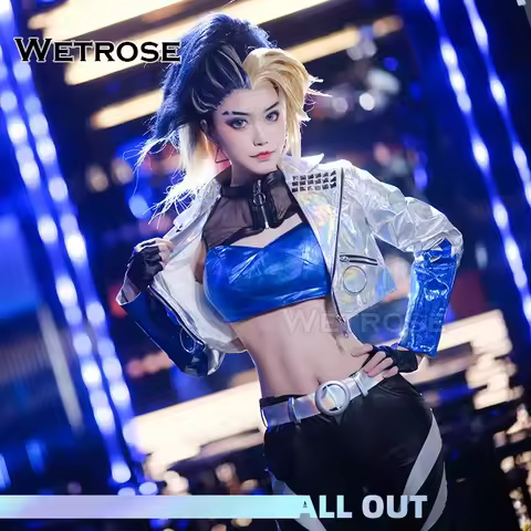 【Wetrose】In Stock Kda Akali Cosplay Costume 2020 S10 World Champion K/DA All Out Pop Star Hip-hop Se