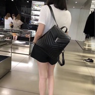 ⭐️全新YSL Saint Laurent Monogram Loulou V型車線真牛皮翻蓋束口雙肩後背包(黑)⭐️賠售下殺