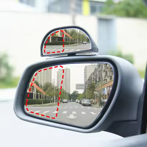 360 Degree Adjustable Car Mirror Wide Angle Side Rear View Mirror Auxiliary Snap Way Parking Assista