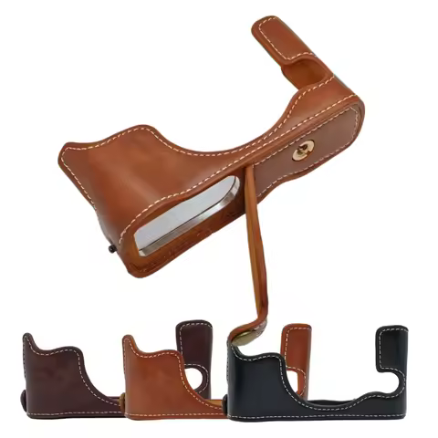 X30 PU Leather Camera Half Case For Fujifilm X30 Fuji X-30 Wrist Strap Bottom Cover