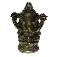 Miniatur Patung Dewa Ganesha Asli Bahan Kuningan Sari
