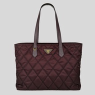 PRADA Tessuto Impuntu Shopping Tote Bordeaux Nero 1BG085