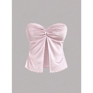 Sexy slit tube top, slit t-shirt, sexy slit tube top