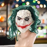 Movie cosplay joker Mask joker Flake Green Medium Long Curly Hair Wig Halloween Headgear