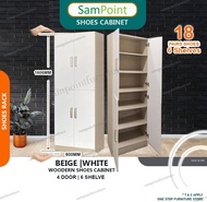 Rak kasut/ Almari kasut -DIY Required _ Sampoint 4 Door Shoe Cabinet _ Large stackable shoe box _ s
