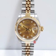 ROLEX勞力士69173 現貨DATEJUST 原廠原帶 證書盒裝 金十鑽面盤 錶徑26mm 大眾當舖 編號9884