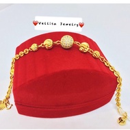 [VJ]Cop916 Bracelet “CZ Charm” Adult L:19cm-20cm 999.9 Gold Plated Bracelet{Rantai Tangan Charm}