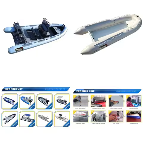 2025Year NEW 17FT Aluminum Hypalon Inflatable Boat Bateaux Semi Rigid Rib Boat 550