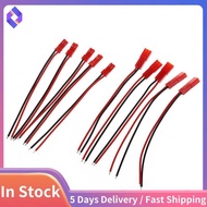 5 Pairs 22AWG 100mm Cable W 2Pin JST M F Plug for RC Battery Motor Connection