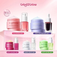【Real Authentic】Glad2Glow 2‑In‑1 Set | Moisturizer 30g+Serum | Niacinamide|Ceramide|Retinol|Yuja377|
